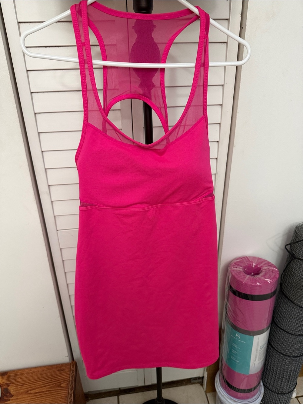 Fabletics Hot Pink Maxi Dress with Mesh Back